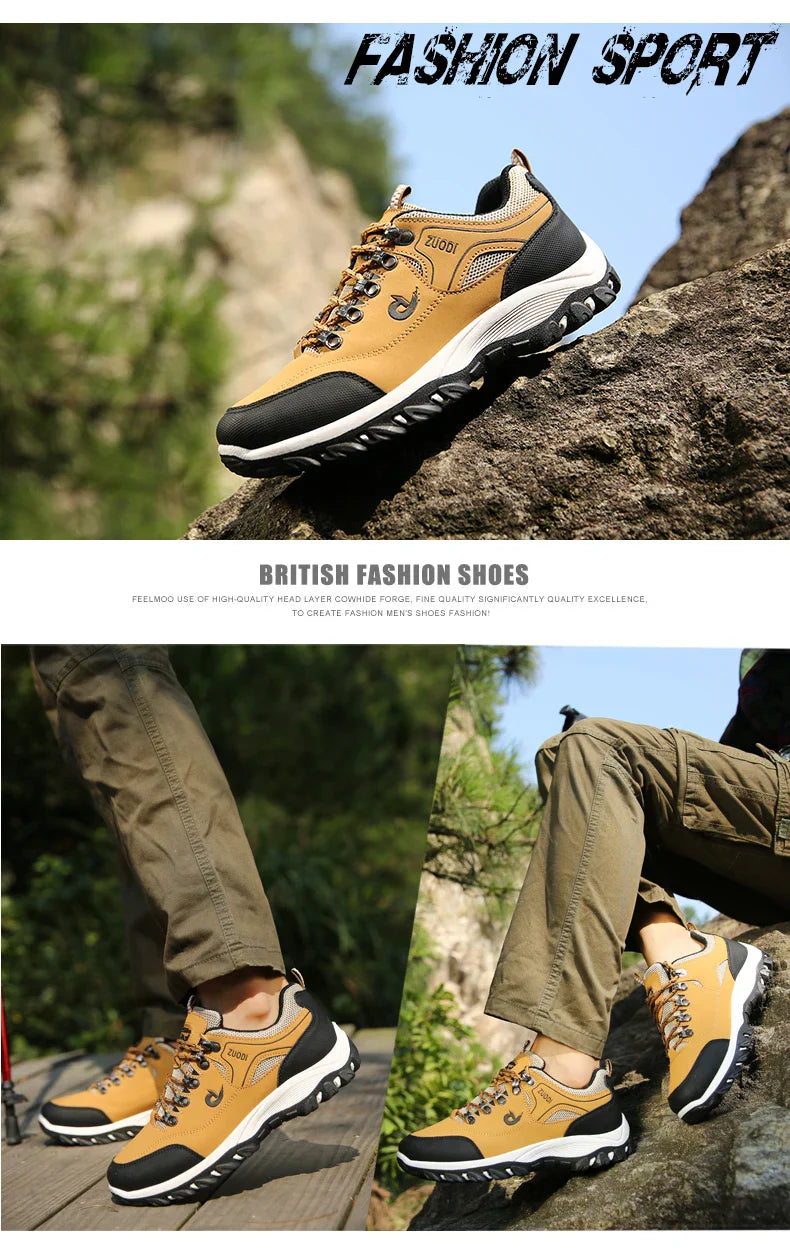 Men's leather Casual Shoes, Men's Sports Shoes, Spring,Autumn,Winter Shoes, Men's Tennis lightweight Wear-resistant Hiking Shoes