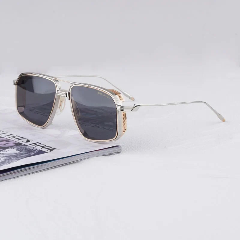 Jagger Limited Edition Sunglasses Square Metal 10th Anniversary Handmade Double Bridge Alloy Gradient UV400 High Quality Glasses
