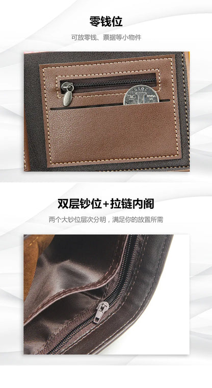 Portefeuilles courts pour hommes Givrés Grande capacité Portefeuille en cuir Multi-fentes Porte-monnaie Porte-photo Petits portefeuilles pour hommes cartera hombre