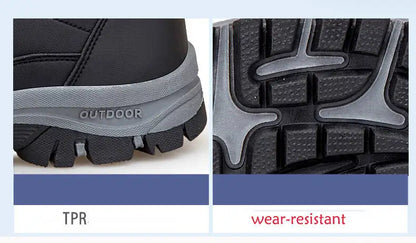Winter Men Boots PU Leather Snow Boots Man Plush Warm Causal Shoe Waterproof Men Boots High Quality Male Sneakers Ankle Boots