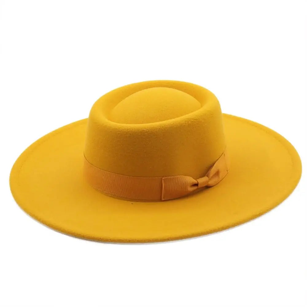 Fashion Retro Bow Ladies Cap Women Bowler Hat Derby Hat Fedora Wide Brim