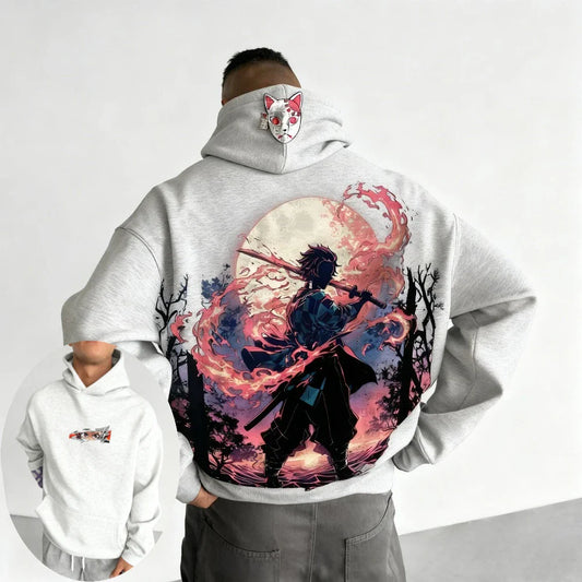 Demon Slayer Men's Hoodie Sweatshirt Kamado Tanjirou Anime Spring Autumn and Winter Boy Warm Long-sleeved Parent-child Outfit