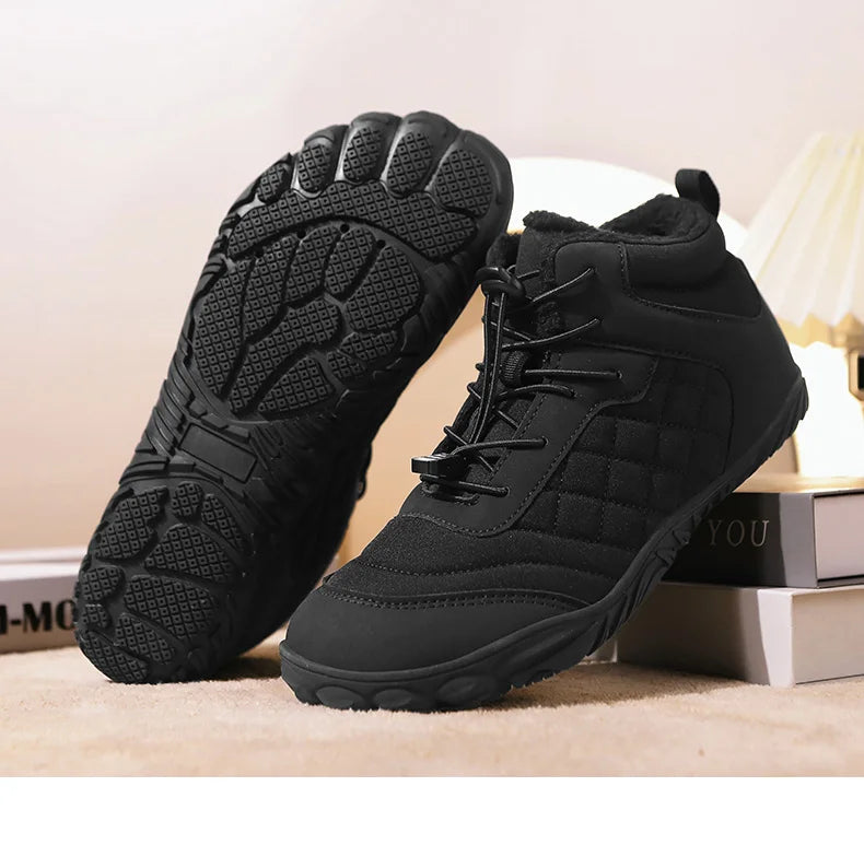 New Winter Booties Outdoor Waterproof Barefoot Boots For Men Ankle Boots Plush Warm Snow Shoes Non-slip Casual Sneakers Big Size
