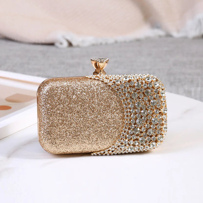 Rhinestone Women Bags Hollow Out Style Crystal Evening Bag Chain Shoulder Handbags Luxury Party Wedding Day Clutch Purse Handle