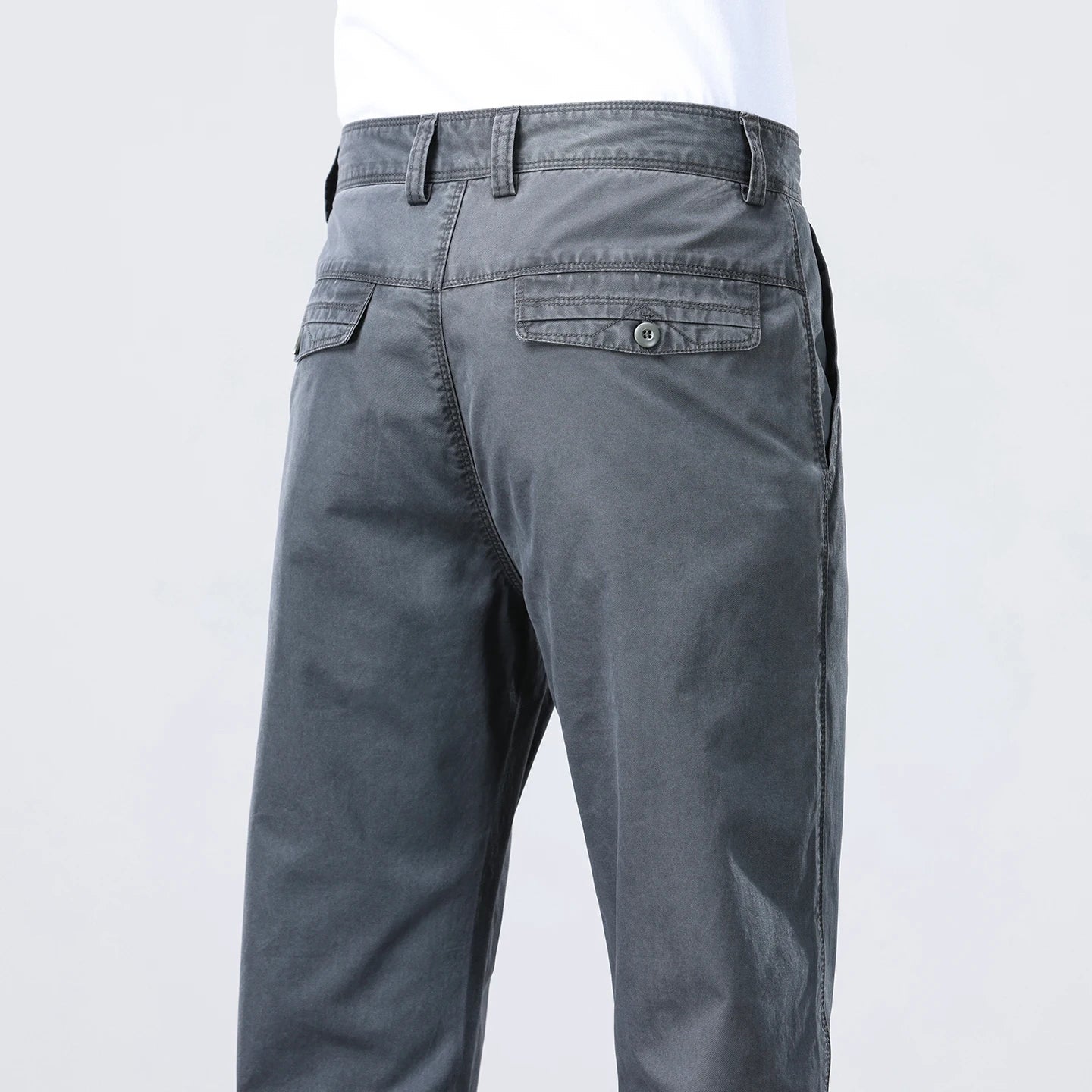 100% Cotton Straight Casual Pants Men's New Cargo Pocket Fashion Brand Comfortable High Quality Business Male Pants