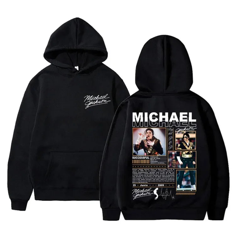 Michael Jackson King of Pop Graphic Hoodie Men Women Vintage Gothic Rock Sweatshirt Male Hip Hop Punk Oversized Pullover Hoodies