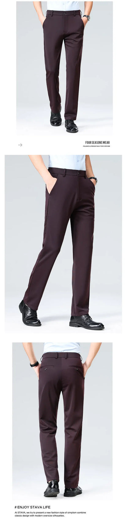 Four-Way Stretch Business Casual Pants for Men, Spring/Autumn Dress Pants, Men's Trousers, Formal Pants, Casual Elastic Dress Pa