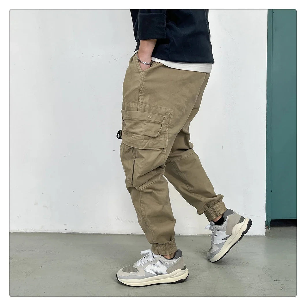 American Vintage Functional Cargo Pants Men Clothing High Quality Khaki Casual Jogging Pants Harajuku Tactical Joggers Trousers