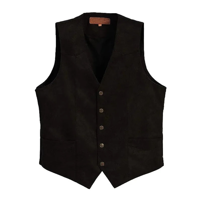 Plus Size Men's Suit Vest V-neck vest Slim Fit Casual Formal Business Dress Groomsman Outfit Retro New Waistcoat