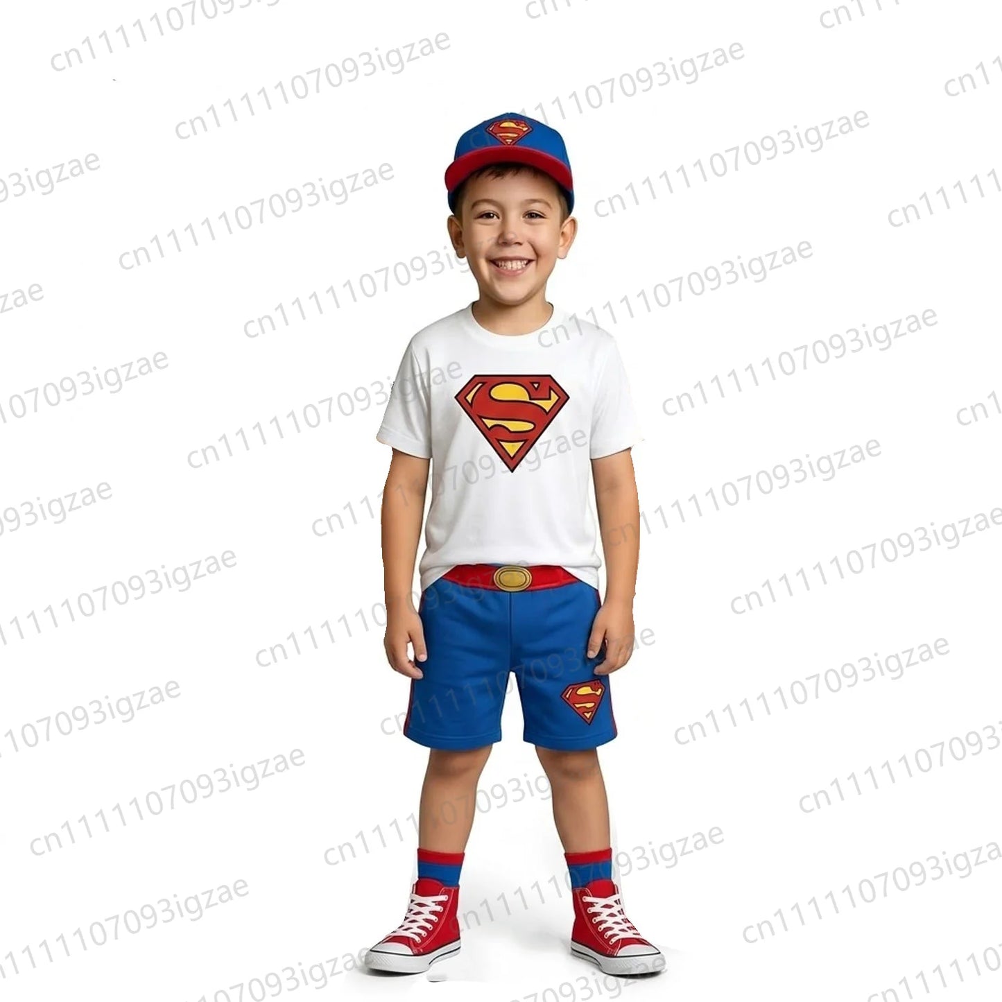 2026 New Casual Summer Kids Boys DC Superhero Batman Superman Flash Graphic Short Sleeve T-Shirt Shorts Outfit Set