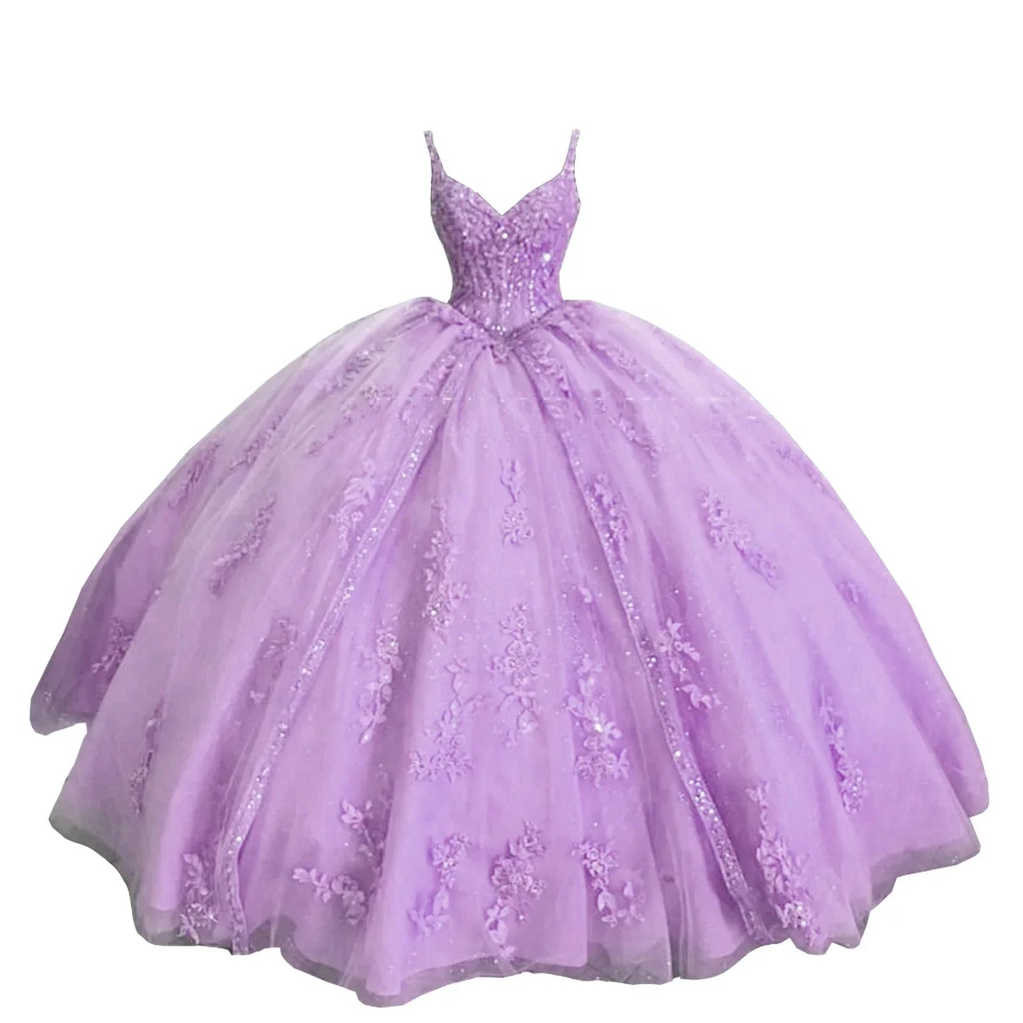 Women's Sweetheart Quinceanera Dresses Ball Gown Spaghetti Straps Applique Sweet 16 Dresses for Teens