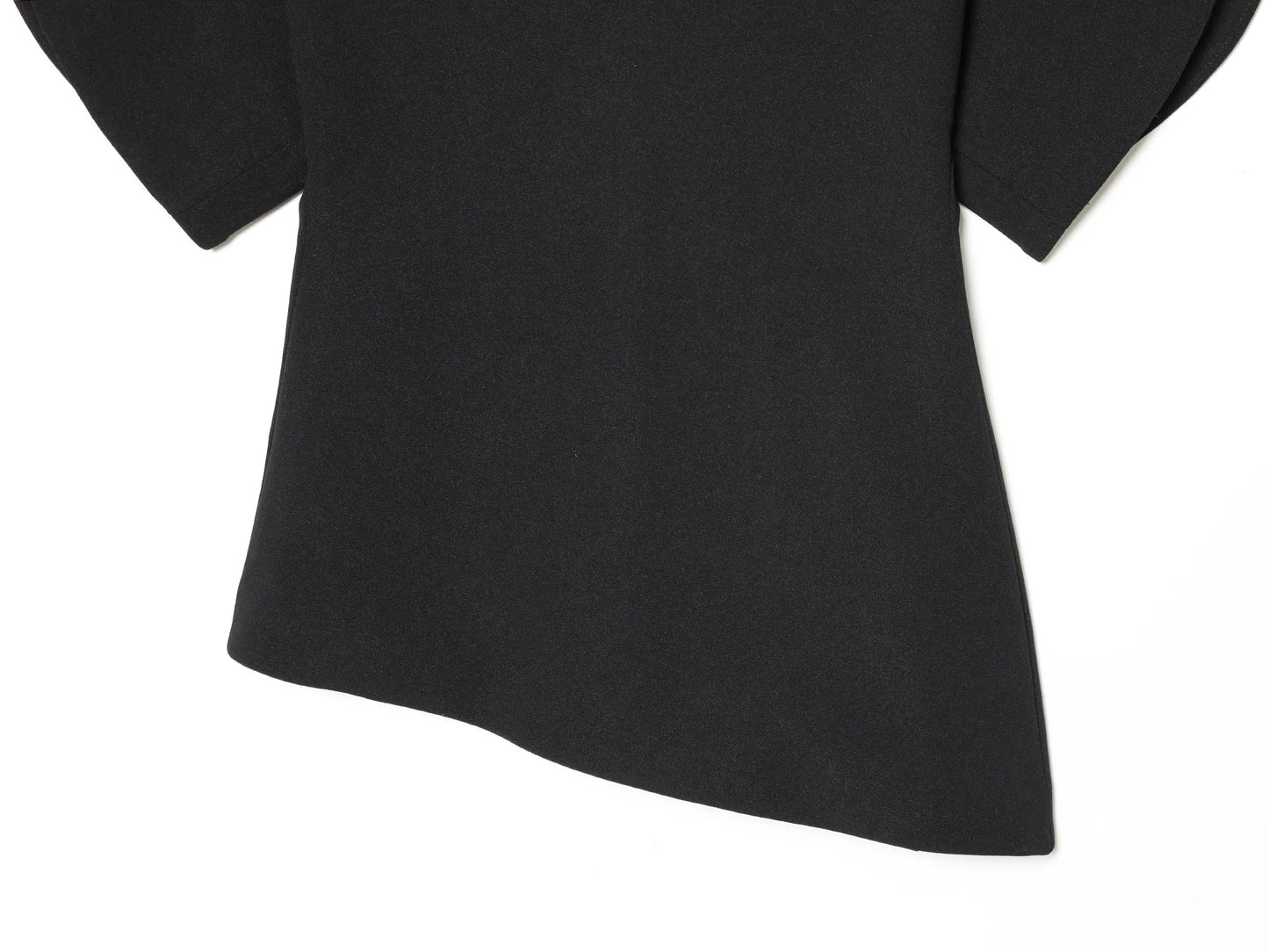 Spring Summer Women Casual Asymmetrical T-Shirts Fashion Solid Female O-Neck Short Puff Sleeve Blouse Lady Office Chic Tops