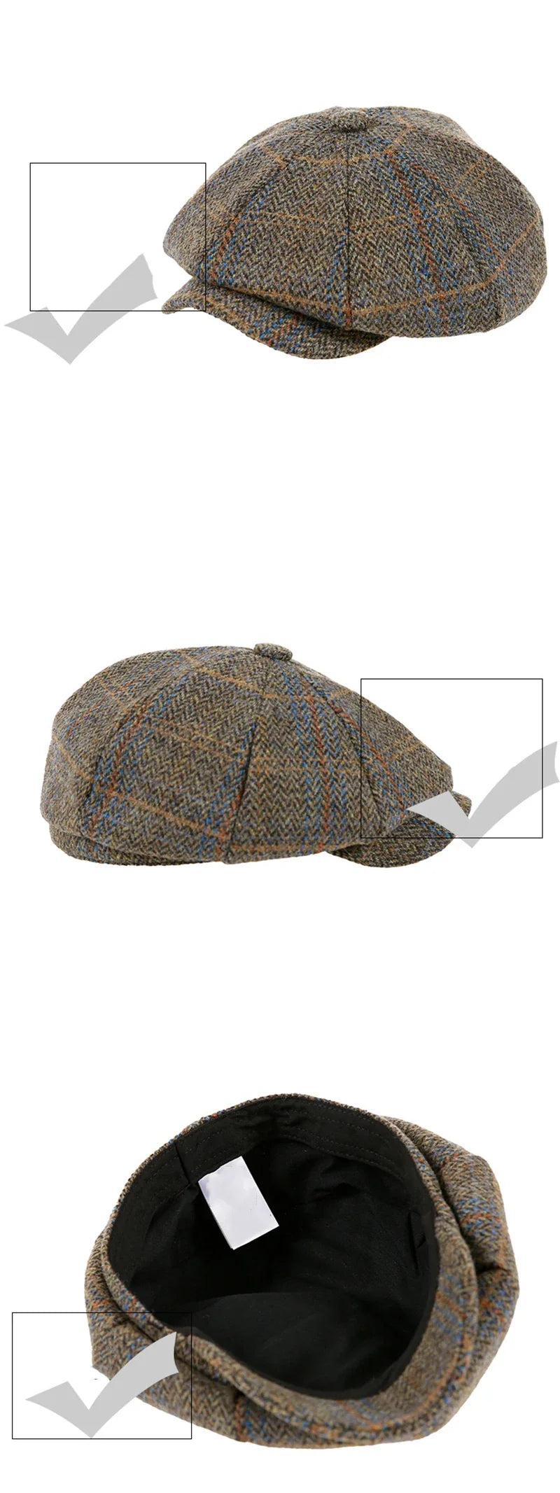 Newsboy Hat 60% Wool Men Berets Grey Herringbone Flat Caps Women British Painters Hat Autumn Winter hats Octagonal Cap BJM42