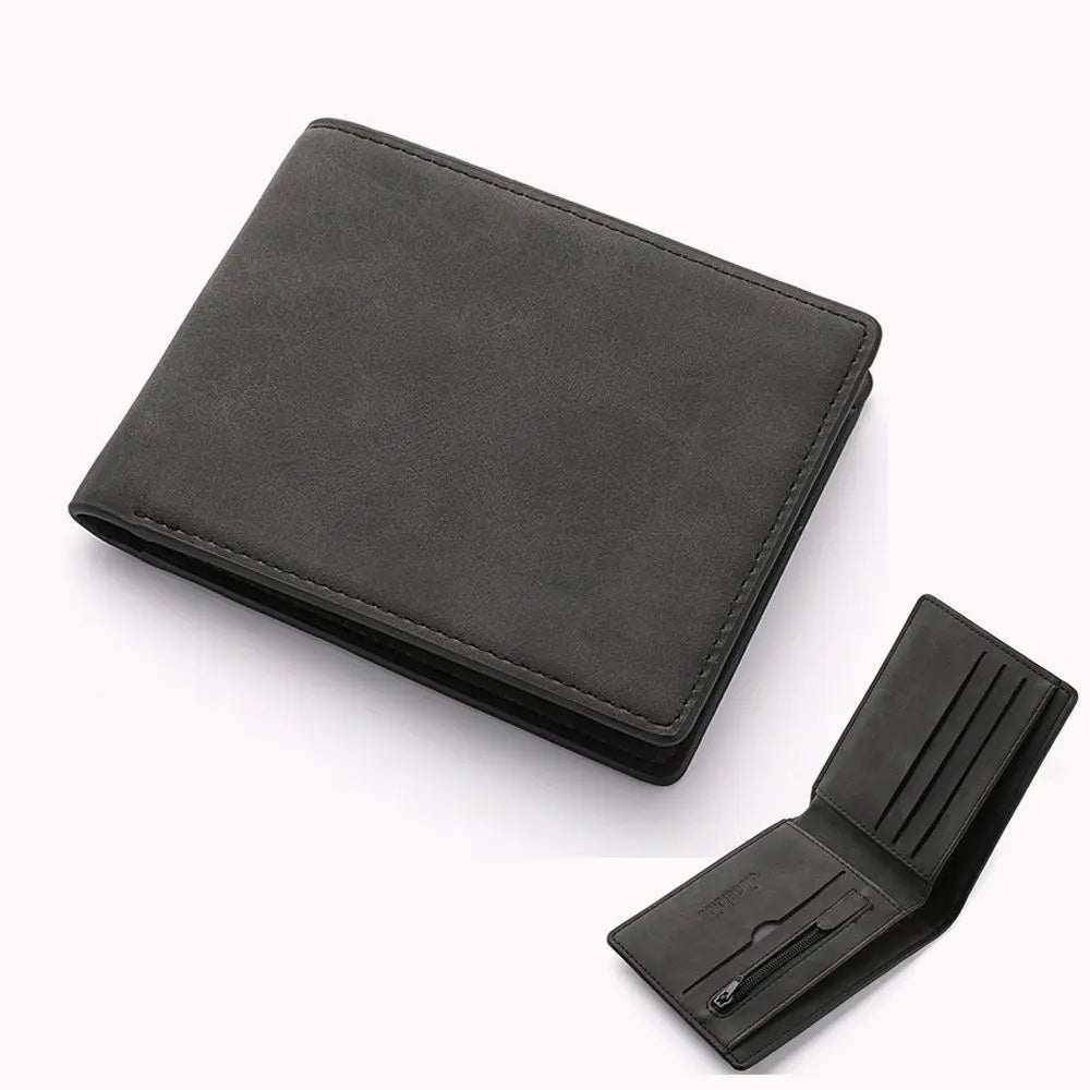 Portefeuille homme en cuir PU, fentes multiples pour cartes, porte-monnaie pliant, sac à main grande capacité