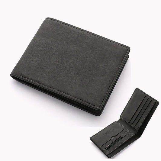 Portefeuille homme en cuir PU, fentes multiples pour cartes, porte-monnaie pliant, sac à main grande capacité