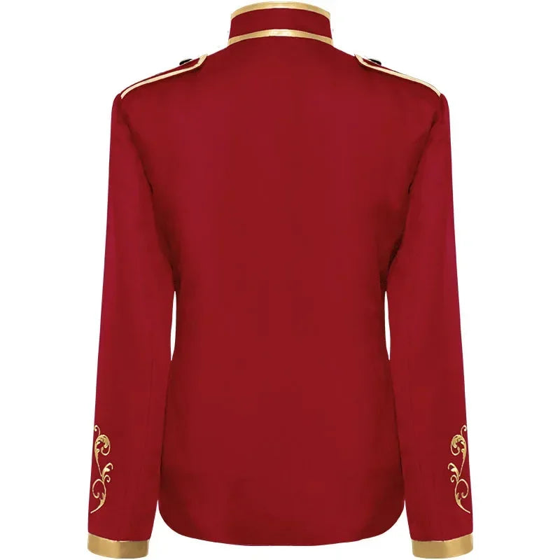 British Style Men Embroidered Flower Suit White / Blue / Red Male Wedding Dance Party Coat Singer Stage Performance Dress Blazer