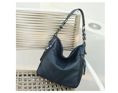 High Quality Women's Real Cow Leather Luxury Handbag, Versatile Ladies' Large Capacity Shoulder Crossbody High-end Commuting Bag