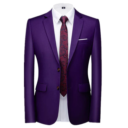 2026 New Men's Green Suit Jacket, Two Button V-Neck Coat, Wedding Party Formal Dress Tops Blue Red Yellow Green Blazers