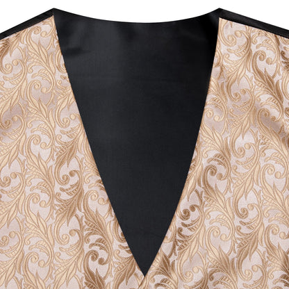 Men's Classic Floral Vest & Tie Hanky Cufflinks Set – Waistcoat for Weddings Events Party Gift