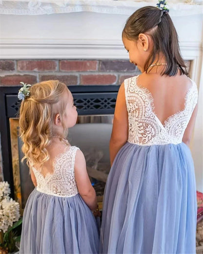 Princess Party Lace Flower Girl Dress Baby Kids Summer Wedding Birthday Dresses Children Clothing 2 4  6 8 10 12 14