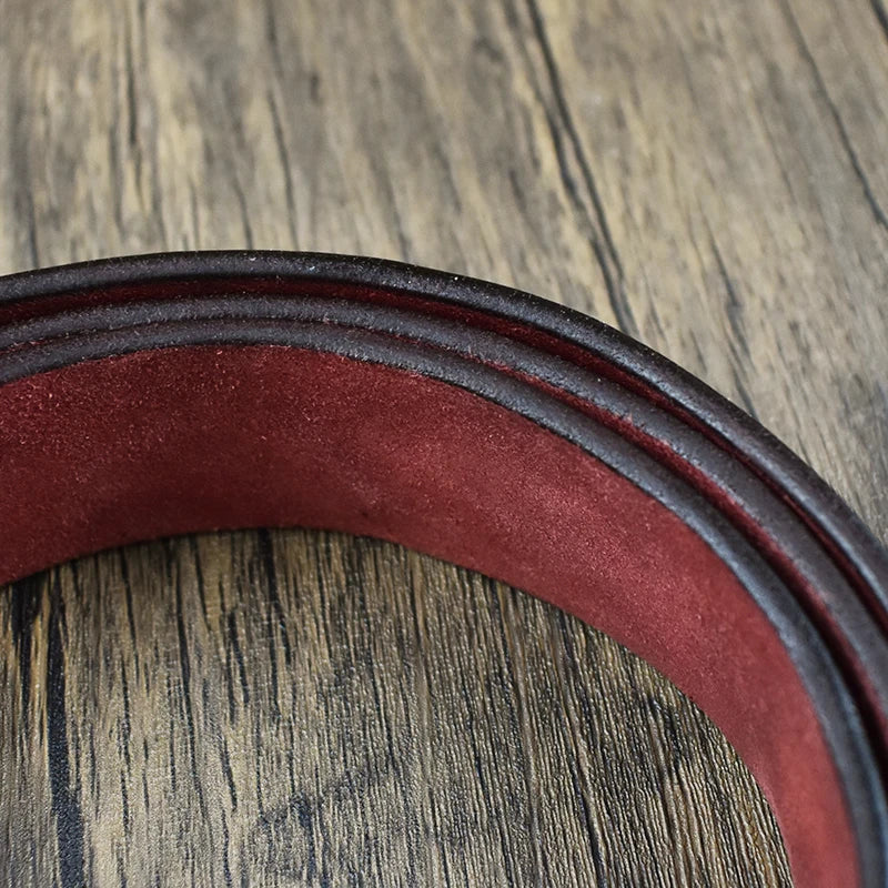 3.8cm Wide Genuine Leather Belt 105-125cm Male Retro Cowhide Waistband Men's Pin Buckle Belts DIY Jeans Pants Accessory