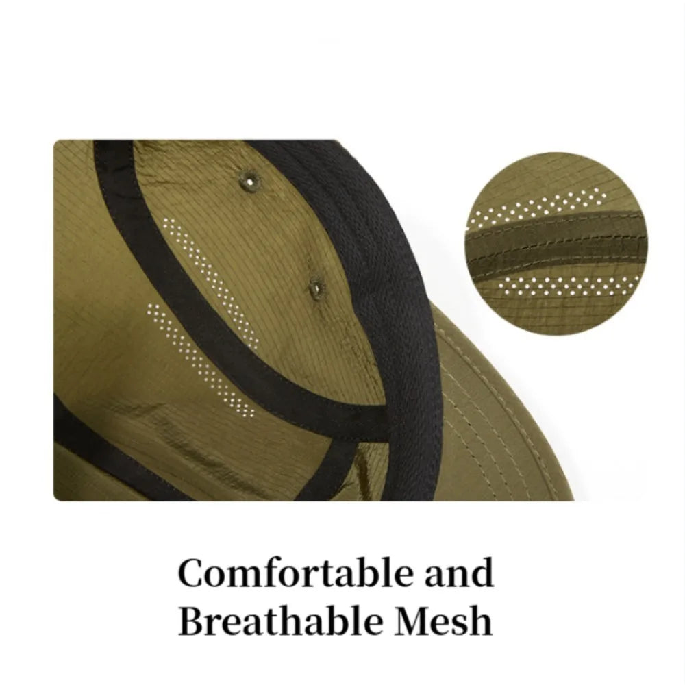 Waterproof Nylon Mesh Flat Top Baseball Cap for Men Women Suitable for Outdoor Sports Running Cycling Golf and Casual Wear