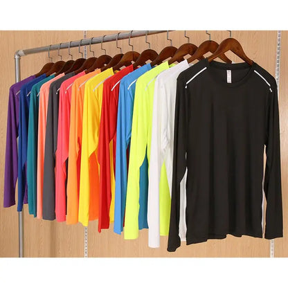 High Quality Spandex Men Women Kids Running Long Sleeve T-Shirt Quick Dry Gym Fitness Shirt Training Exercise Clothes Sports Top