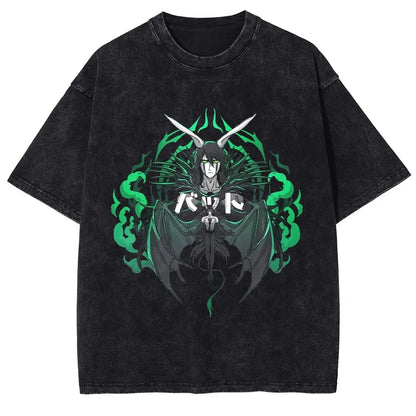 Japan Classic Anime BLEACH Zaraki Kenpachi Print T-shirt Men WomenCasual Tees Vintage Style Cotton Clothing Harajuku Washed Tops