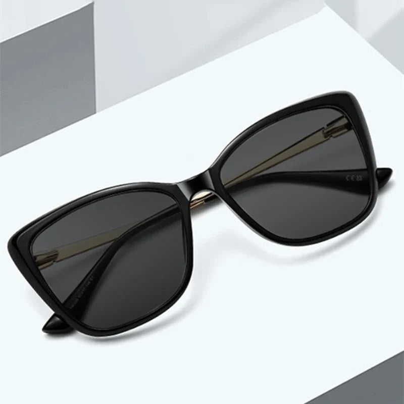 Ladies' Big Frame Brand Design Anti UV Myopia Sunglasses with Diopter 0 -0.5 -1.25 -1.5 -2.0 -2.25 -2.5 -2.75 -3.0 -3.5 ~ -6.0