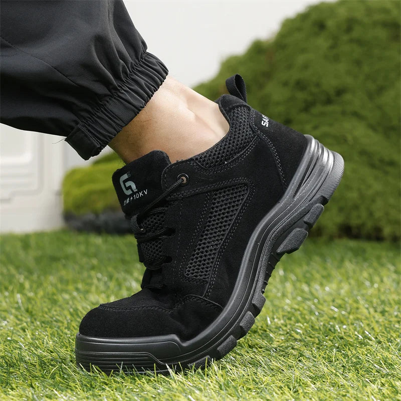 Fashion 2025 Plastic Toe Summer Breathable Labor Shoes Composite Toe Cap Indestructible Work Safety Boots Sneakers Male Footwear