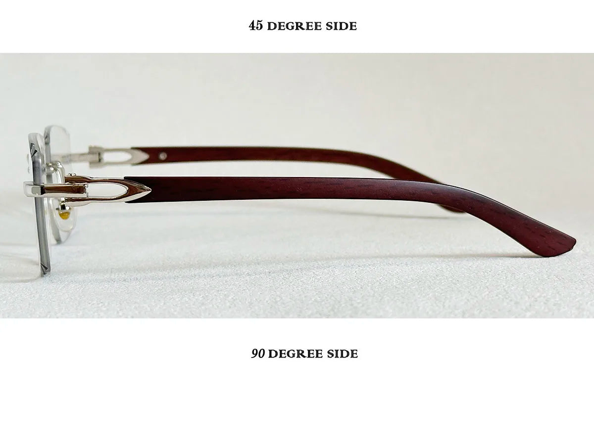 Photochromic Sunglasses Women Change Colour Rimless Sunglass Men Square Fashion Glasses UV400 Protection Wooden Shades Gafas