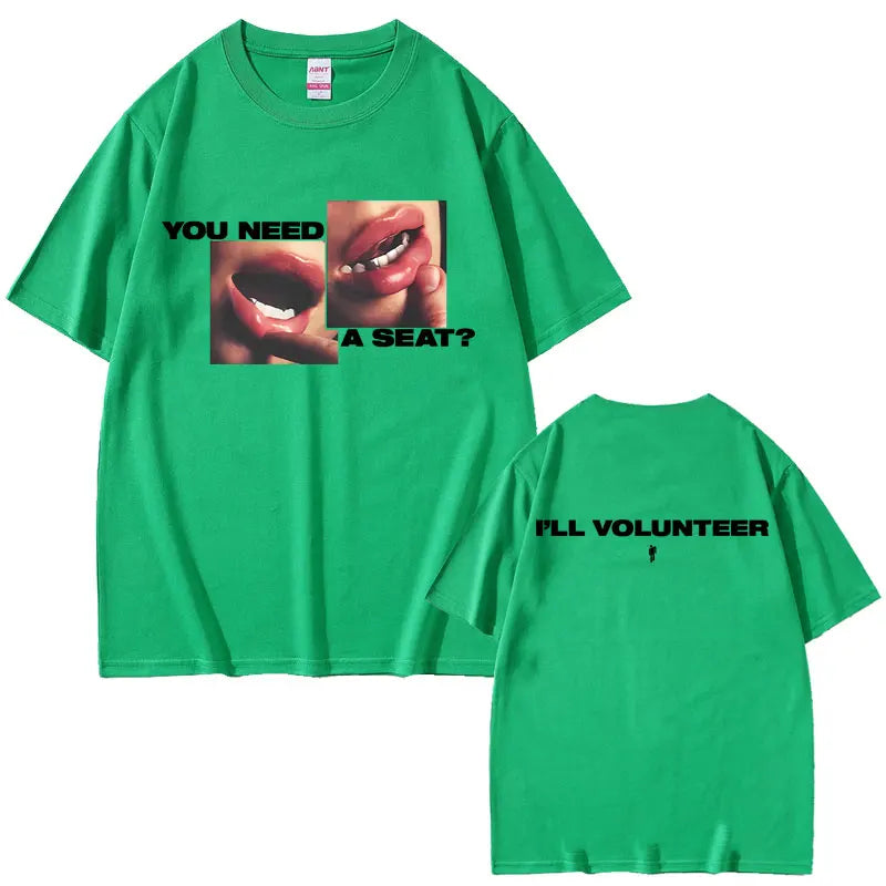 Hit Me Hard and Soft You Need A Seat I'll Volunteer Same Style T-shirts Men Women Fashion Pop Music T Shirts Oversized T-shirt