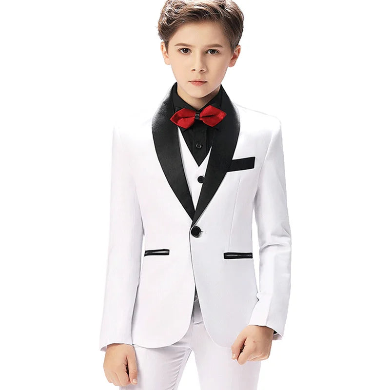 Back-to-school Boys Suit 3 Piece Jacket Vest Trousers Pants Children's Tuxedo Wedding Suit Classic Formal Dress Slim Teen Suit