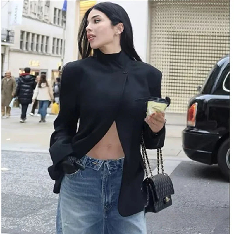 Tidalyf Blazers & Jackets Women's Spring 2026 New Fashion Plaid Loose Warm Jackets Women's Chic Youth Office Long Sleeve Coats