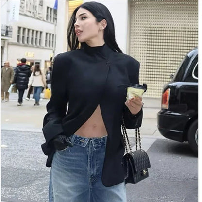 Tidalyf Blazers & Jackets Women's Spring 2026 New Fashion Plaid Loose Warm Jackets Women's Chic Youth Office Long Sleeve Coats