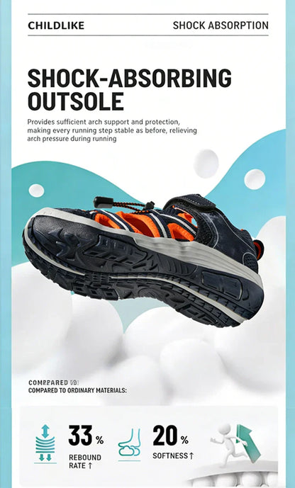 New Summer Children's Breathable Sandals Non-Slip Outdoor Sport Beach Shoe for Boys Anti-Collision Closed Toe Walking Size 30-39