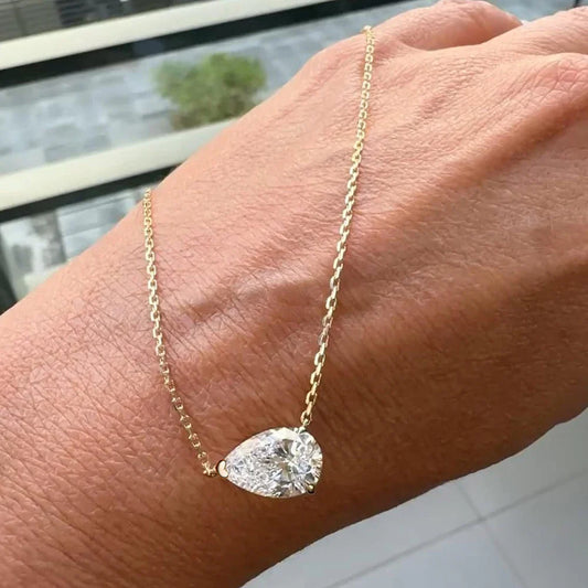 1/3carat Waterdrop Solitaire Moissanite Pendant Necklace with certificate 925 Sterling Silver Pear Cut Diamond Neckchain Woman