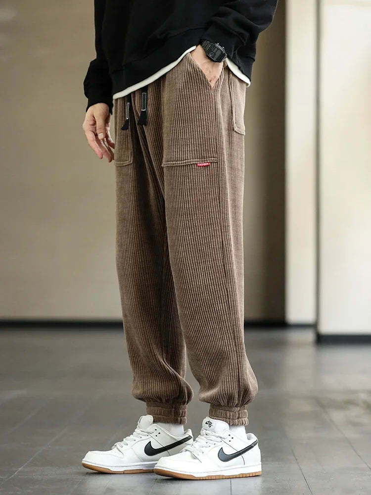 Pants Men Loose Fit Baggy Sweatpants Casual Fashion Streetwear Trend Autumn Winter Harem Joggers Trouser Male Plus SIze