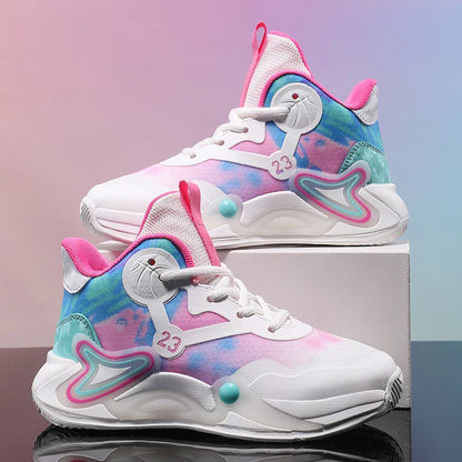 Children Basketball Shoes Breathable Mesh Boys Girls Fashion Sneakers School Sport Shoes Kids Casual Trainers Outdoor Athletic