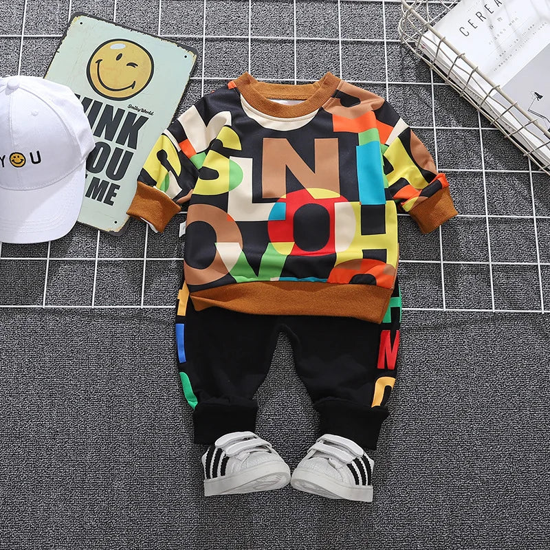 New Spring Autumn Baby Boys Clothes Outfits Children Casual Full T-Shirt Pants 2Pcs/Sets Toddler Sports Costume Kids Tracksuits
