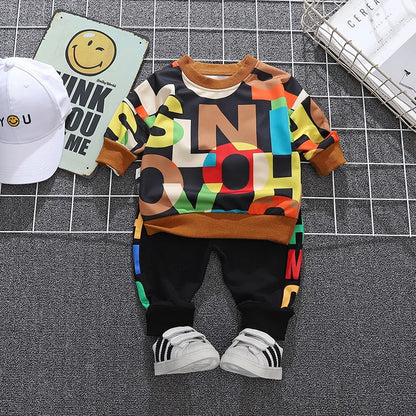 New Spring Autumn Baby Boys Clothes Outfits Children Casual Full T-Shirt Pants 2Pcs/Sets Toddler Sports Costume Kids Tracksuits