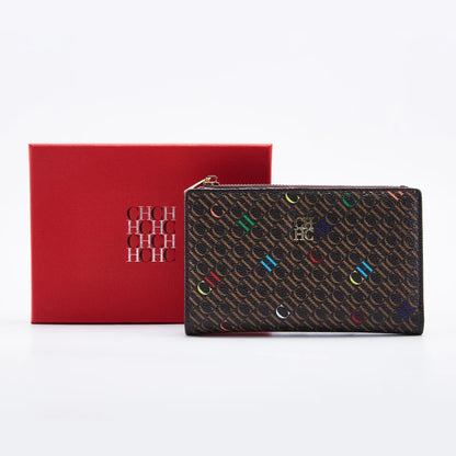 Women's Wallet CHCH Fashion Letter Cartoon Pattern Classic Retro Long Storage Wallet PVC Material Bag