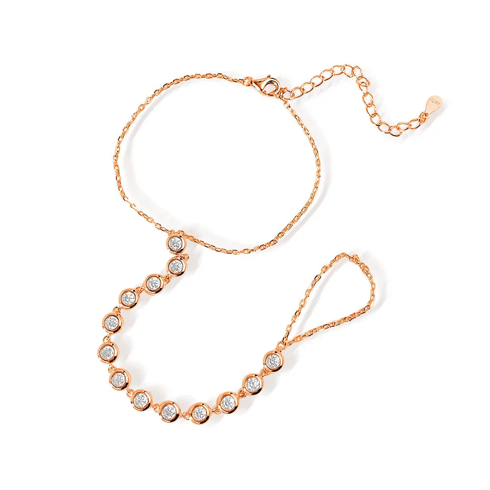 3mm Moissanite Bracelets for Women Girls 15-20cm Adjustable Chain 925 Sterling Silver Plated 18k Dainty Bubble Bracelet