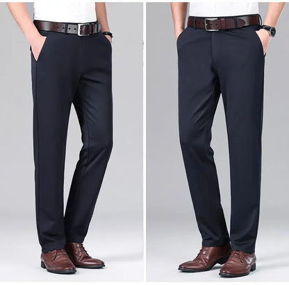 2026 Men's Stretch Dress Pants Classic Straight Fit Male Business Casual Suit Pants Korean Wrinkle Resistant Pants