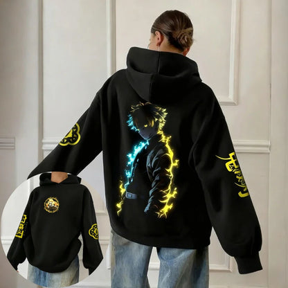 Demon Slayer Men's Women's Hoodie Sweatshirt Agatsuma Zenitsu Anime Spring Autumn Winter Boy Long-sleeved Parent-child Outfit