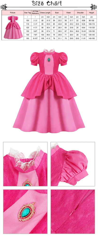 Muababy Princess Dress for Girls Aurora Belle Elsa Jasmine Cosplay Costume Party Halloween Carnival Outfit Kids 2-8Y Vestido
