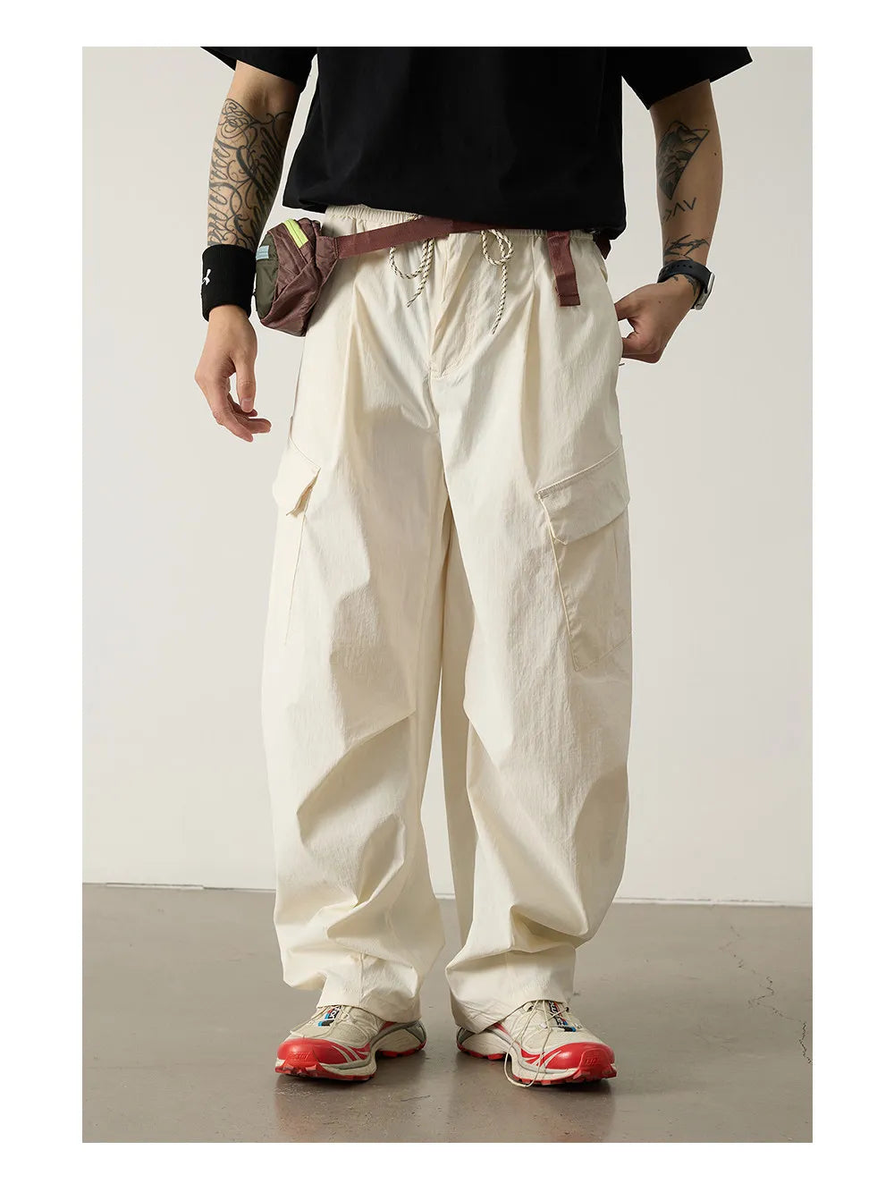 Unisex Outdoor Quick Dry Lightweight Techwear Hiking Cargo Pants Loose Fit Casual Sports Spring Summer Thin Long Pants Trendy