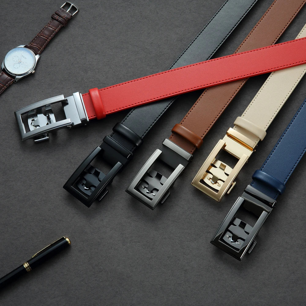 DOOPAI New Mens Belt Hollow Automatic Mens Belt Genuine Leather Luxury Belt  For Men Belt Male Strap Male Metal Automatic Buckle