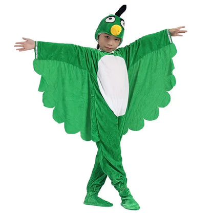 Kids Adults  Animal Bird Oriole Parrot Swallow Eagle Woodpecker Cosplay  Fancy Dress Jumpsuit Costume Gifts Set Halloween
