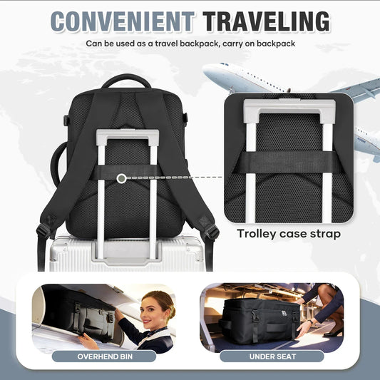 Luggage Cabin Bag, 40x30x20 Bag Men Women 15.6inch Laptop Bag Business  Travel Backpack，College School Backapck